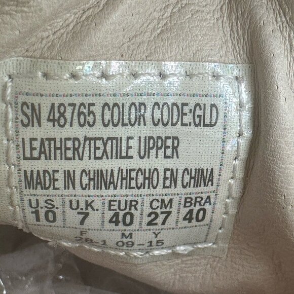 Skechers Bella Campana Fashion Sneakers Gold Leather Textile Lace-Up Size 10 - Picture 10 of 10